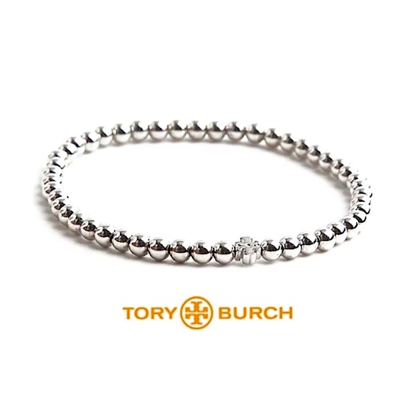 Tory Burch Jewelry - NEW Tory Burch Silver Metal Beaded Bracelet